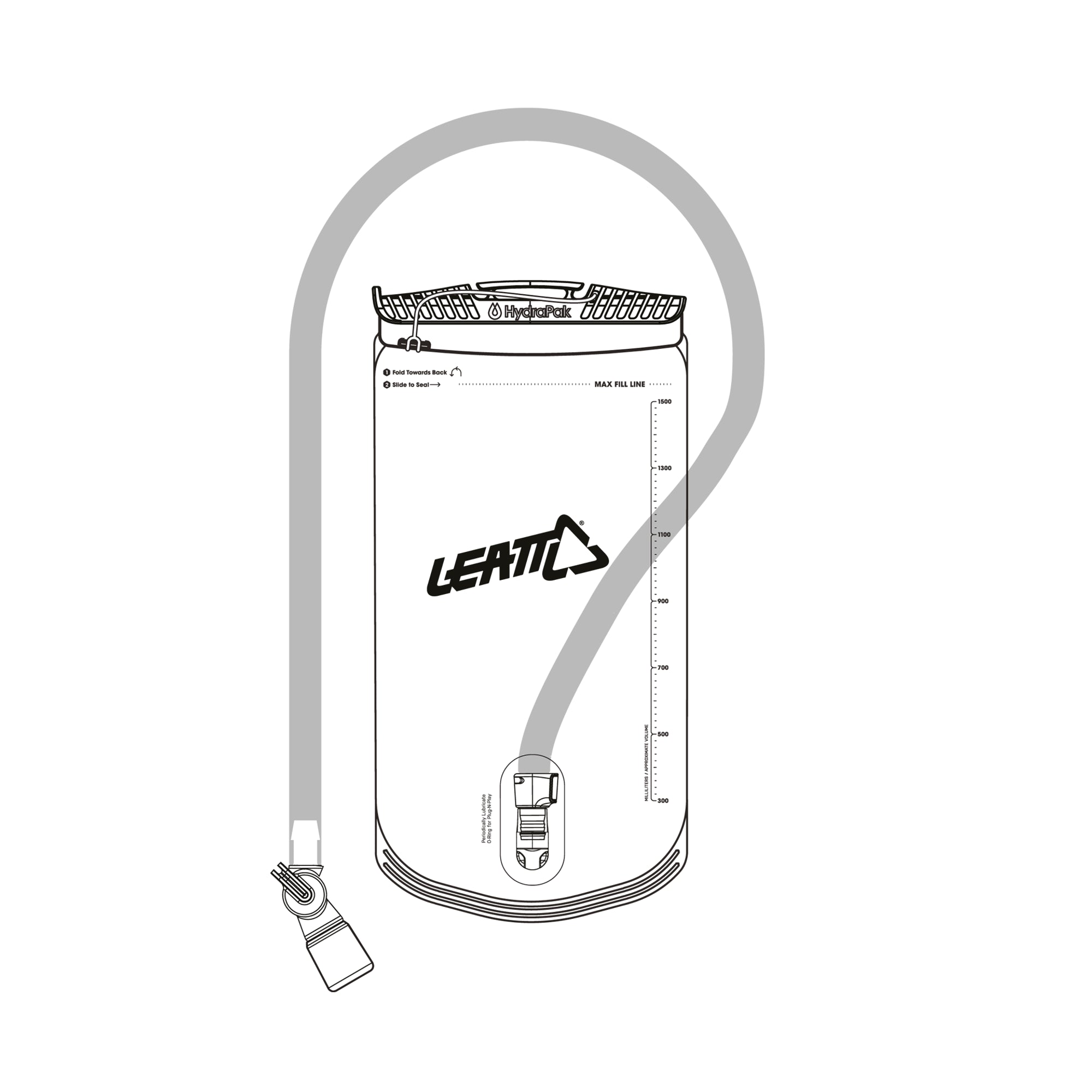 Sacca idrica HydraPak 1,5 L verticale con tubo - Valvola a morso Degree